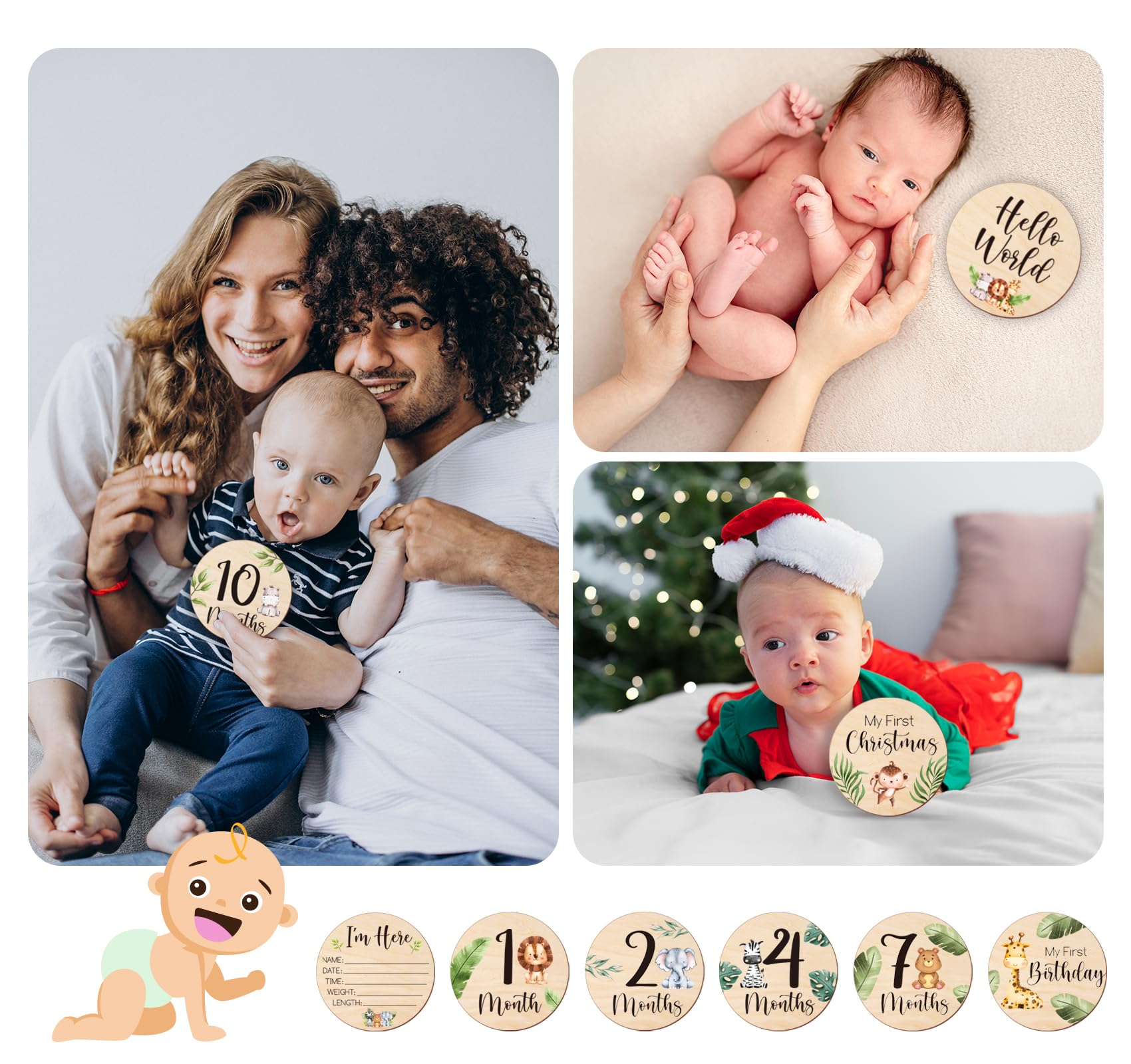 HOUÍSM milestone Christmas card for festive milestone photos and family memories