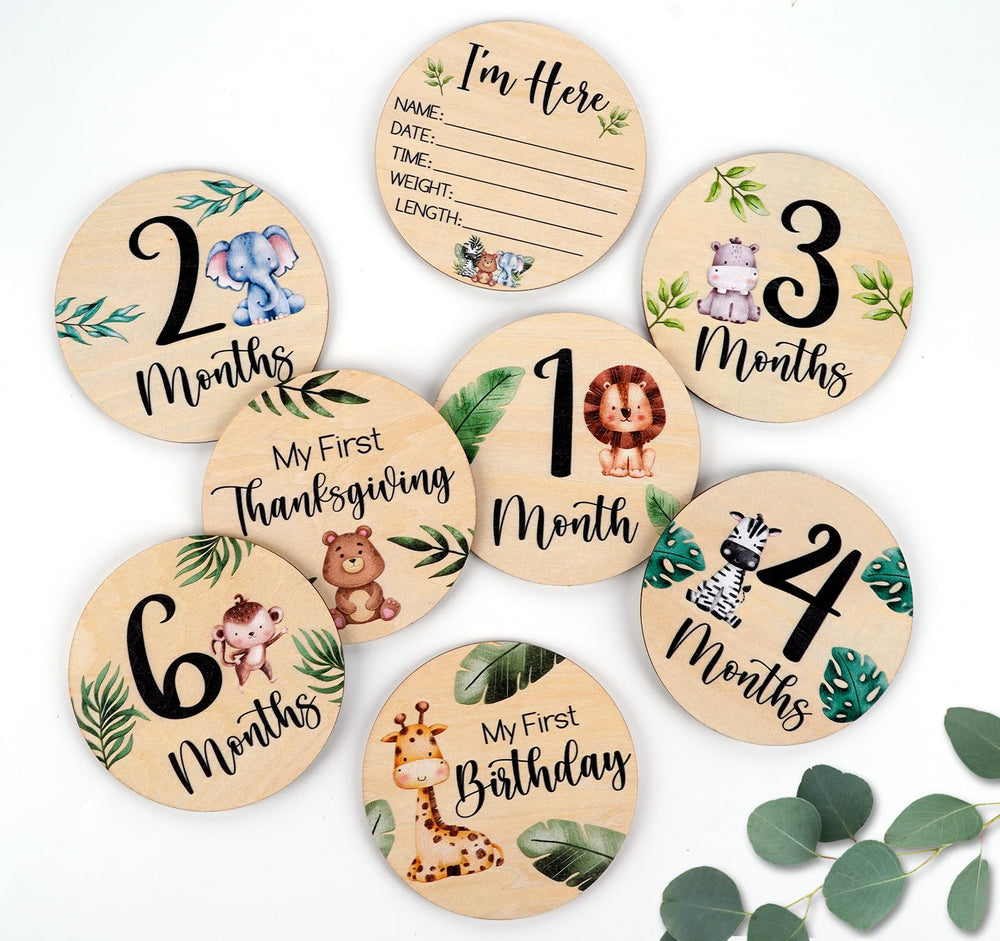 HOUÍSM milestone Hello World card for monthly growth photos and nursery decor