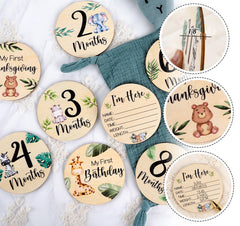 HOUÍSM milestone Safari Lion card for gender-neutral nursery decor and milestones