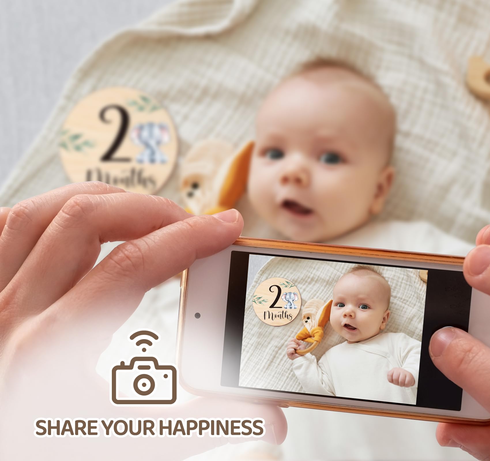HOUÍSM milestone Safari Monkey card brings colorful monthly memories to life