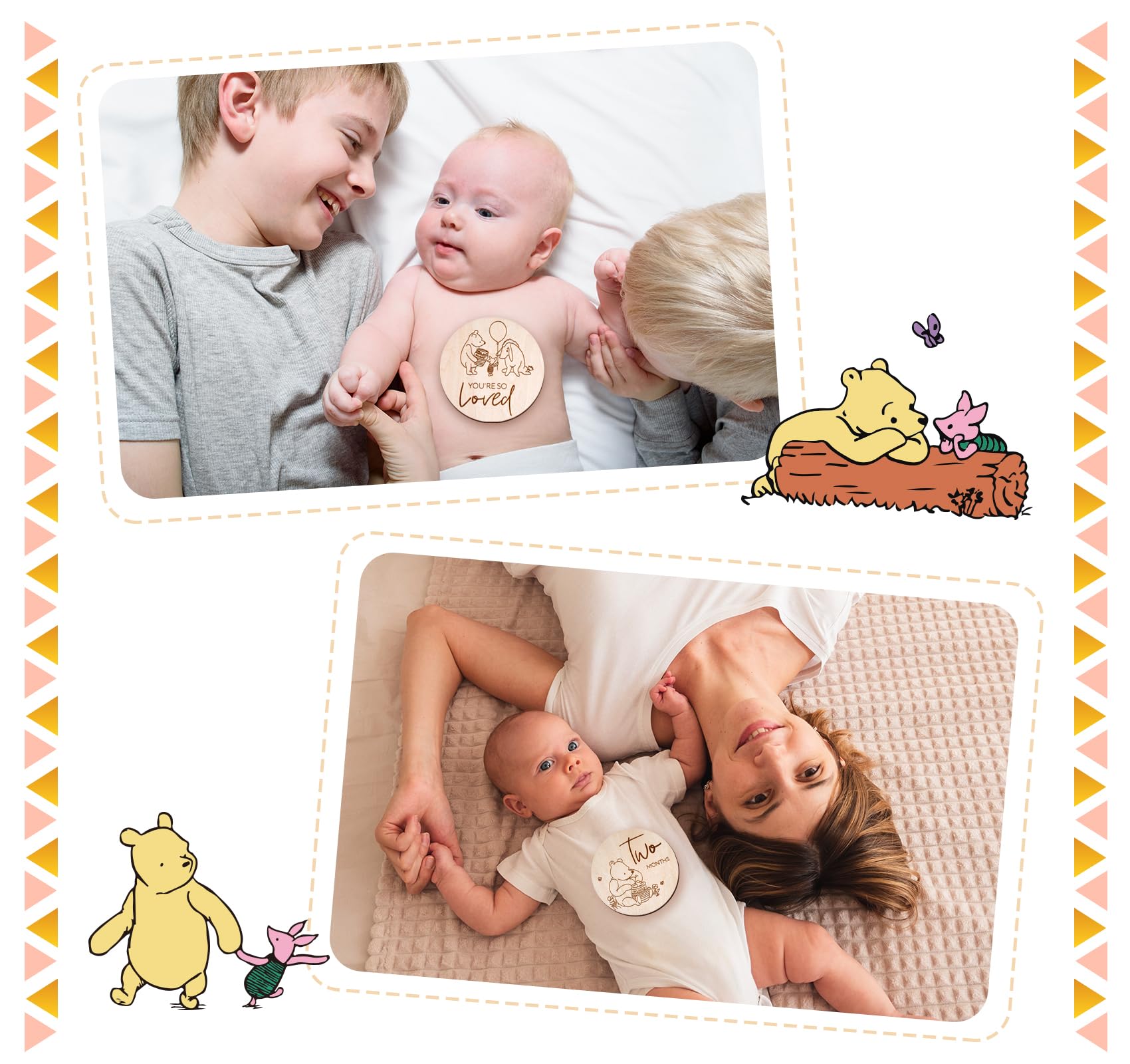 HOUISM Winnie milestone disc first-steps engraving marks milestones in style.