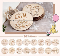 HOUISM Winnie milestone disc back showcases date details for memory tracking.