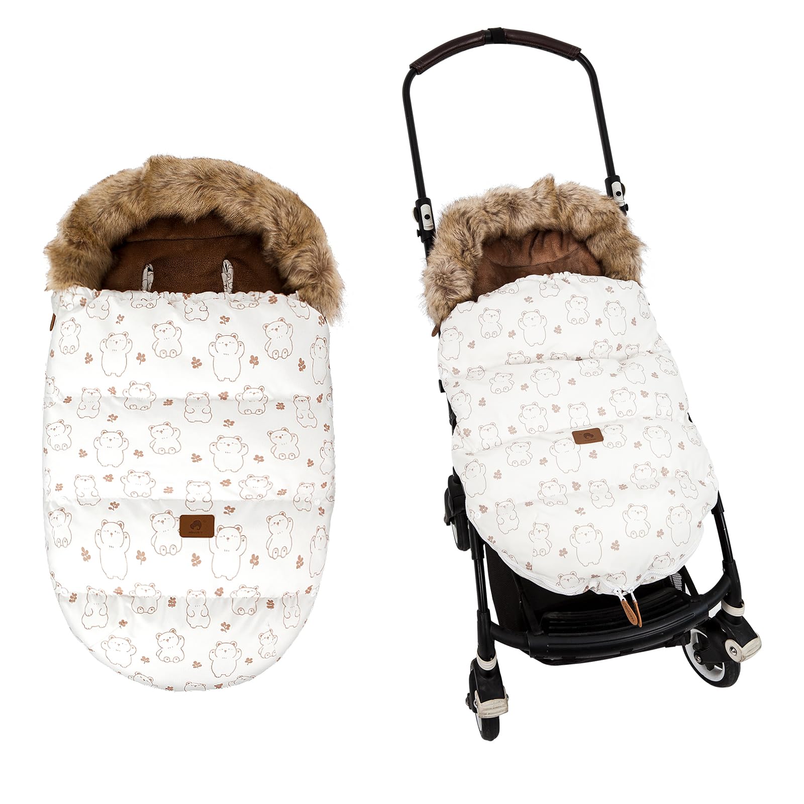 HOUSBAY baby stroller bunting bags front view for cozy warmth on cold days.
