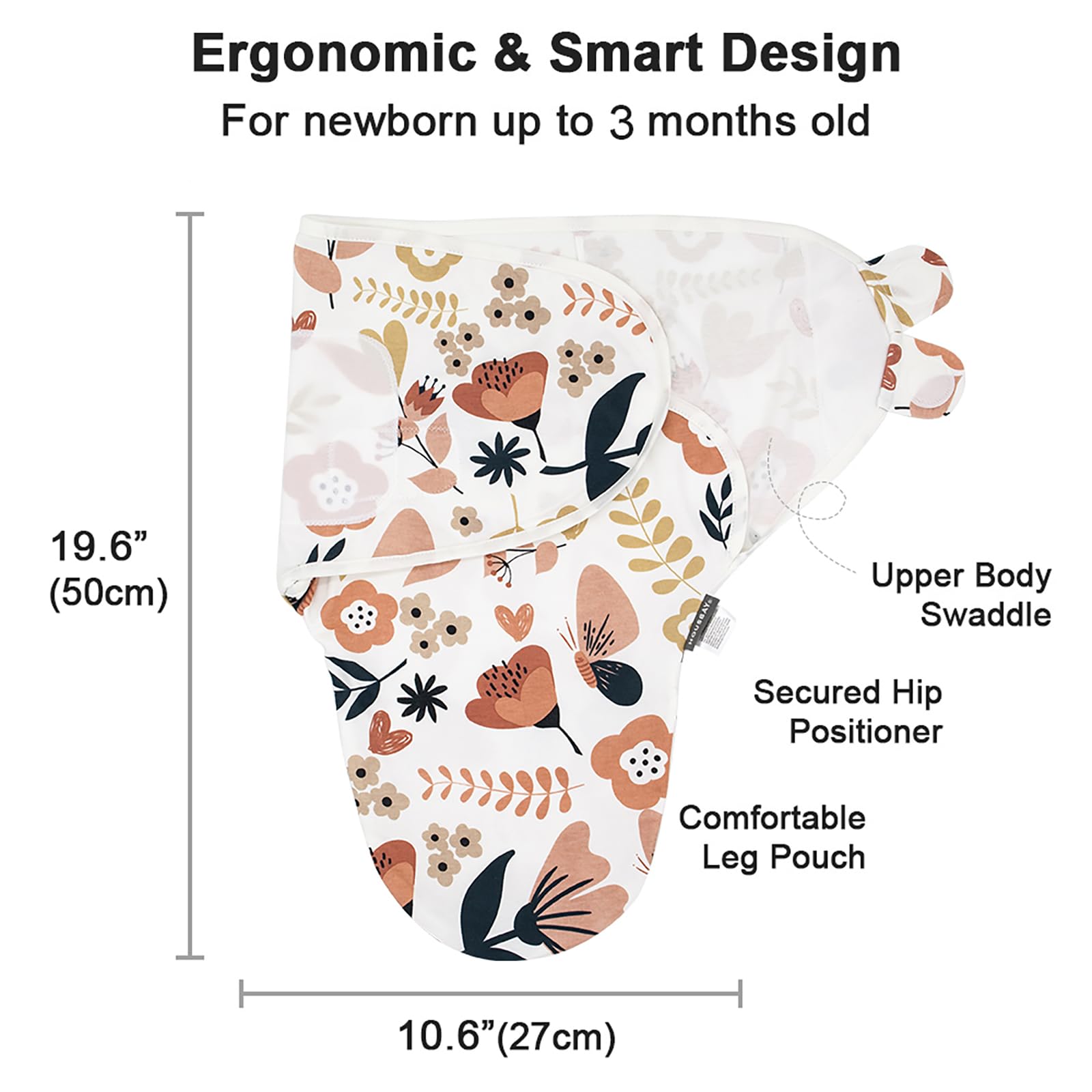 HOUSBAY swaddle shows auto-lock zipper for secure nighttime use