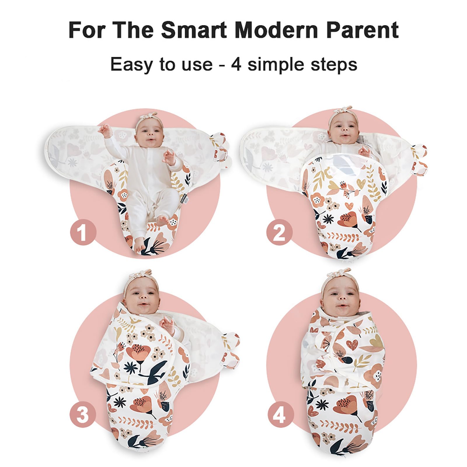 HOUSBAY baby swaddle highlights ergonomic hip support for healthy development