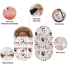 HOUSBAY footmuff universal fit with belt slots enhances stroller safety.