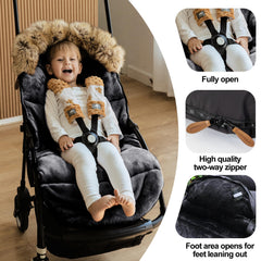HOUSBAY universal-fit footmuff keeps baby secure in most strollers