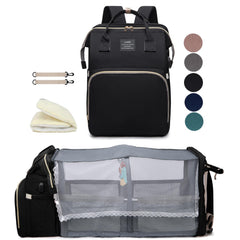 Houscly Black Boy Diaper Bag Backpack with changing station for on-the-go baby care.