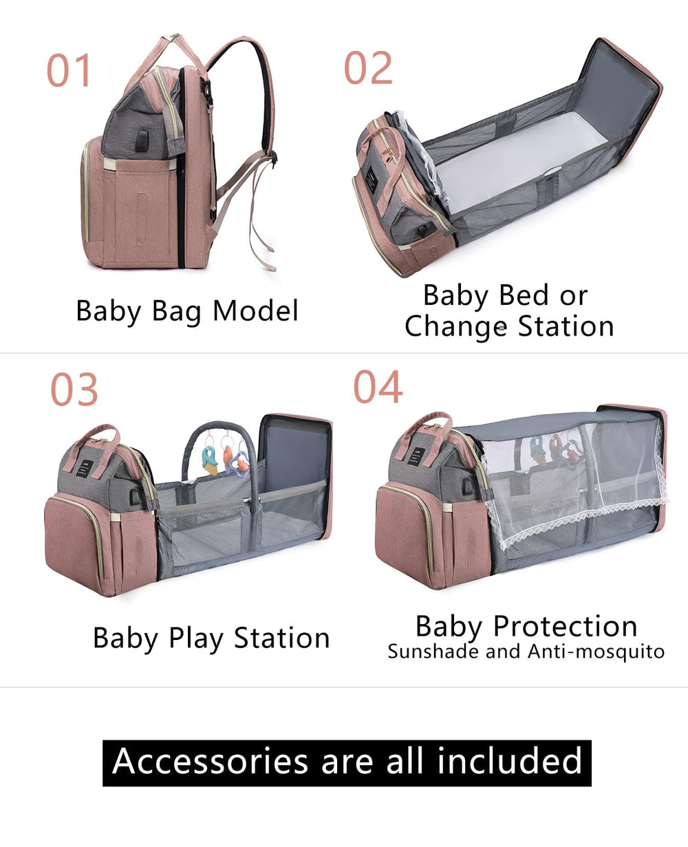 Houscly diaper bag changing-station setup ready for quick diaper changes.