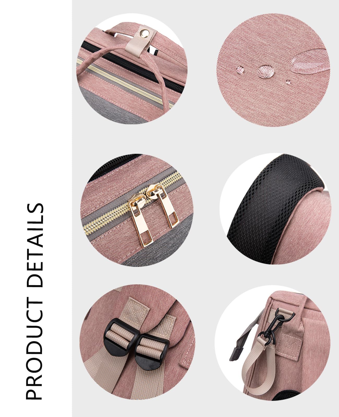 Houscly diaper bag usb-port supports on-the-go device charging.