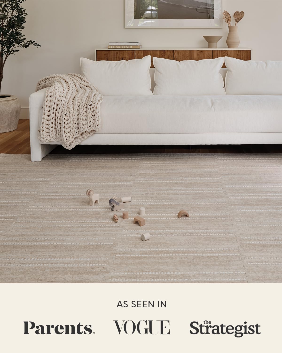 House of Noa interlocking tiles enable flexible setup and quick rearrangement