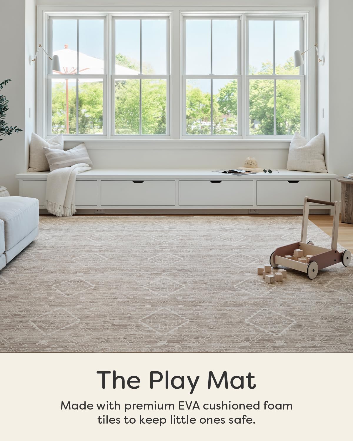 House of Noa baby play mat driftwood ula flat lay rug-like finish blends with décor