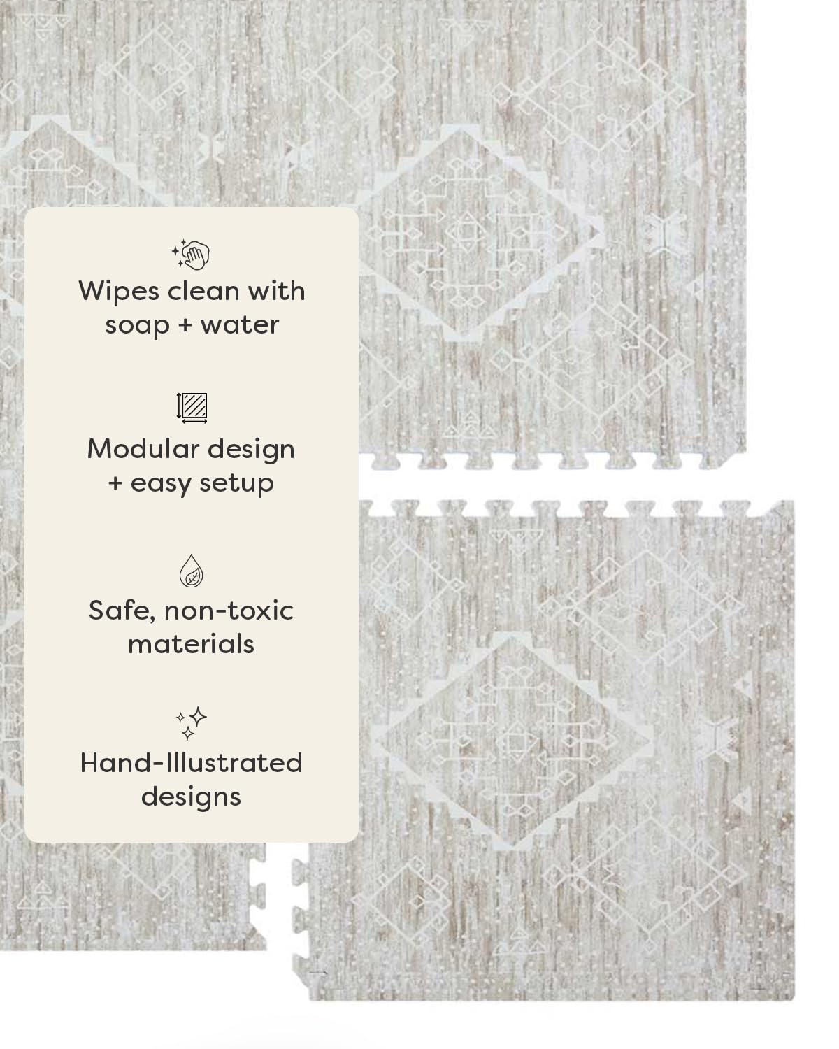 House of Noa baby play mat edge pieces inserted seamless edge for tidy appearance