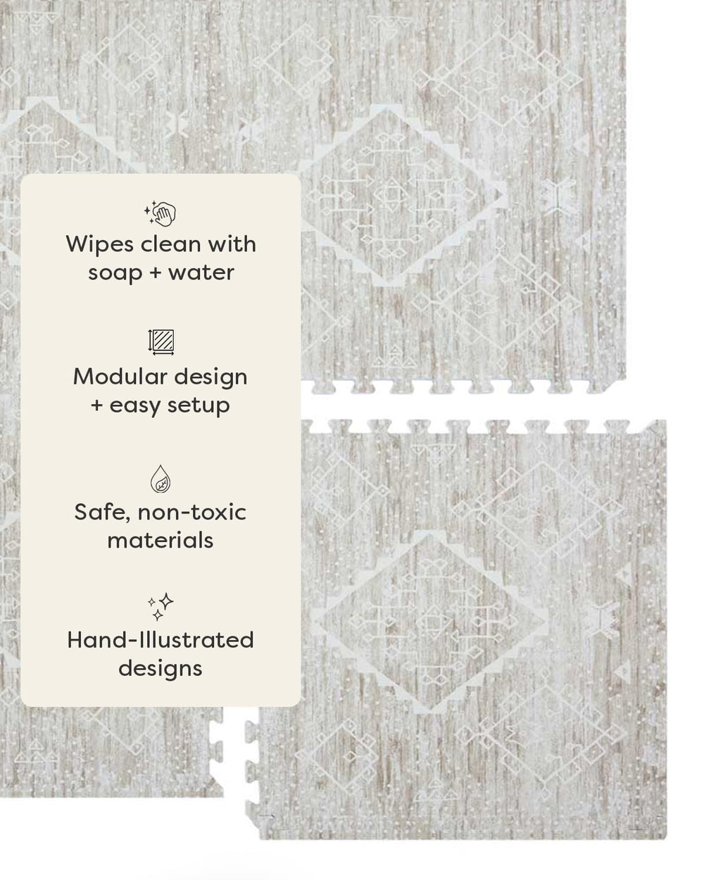 House of Noa baby play mat edge pieces inserted seamless edge for tidy appearance