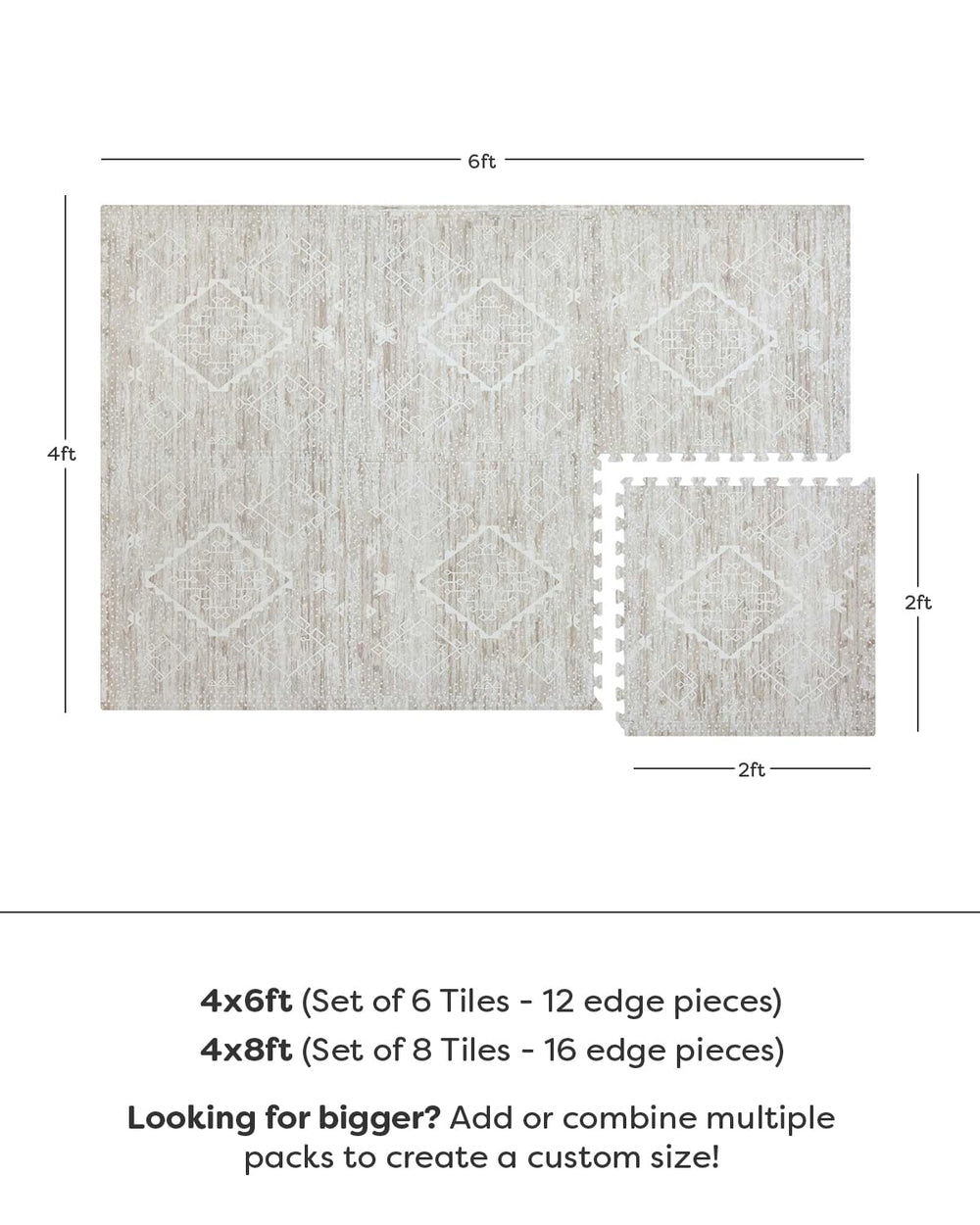 House of Noa baby play mat interlocking tiles closeup textured surface for safe floor play