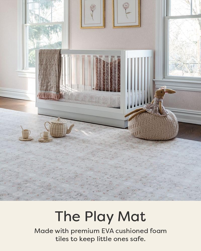 House of Noa baby play mat interlocking tiles demonstrate quick setup and flexible play space