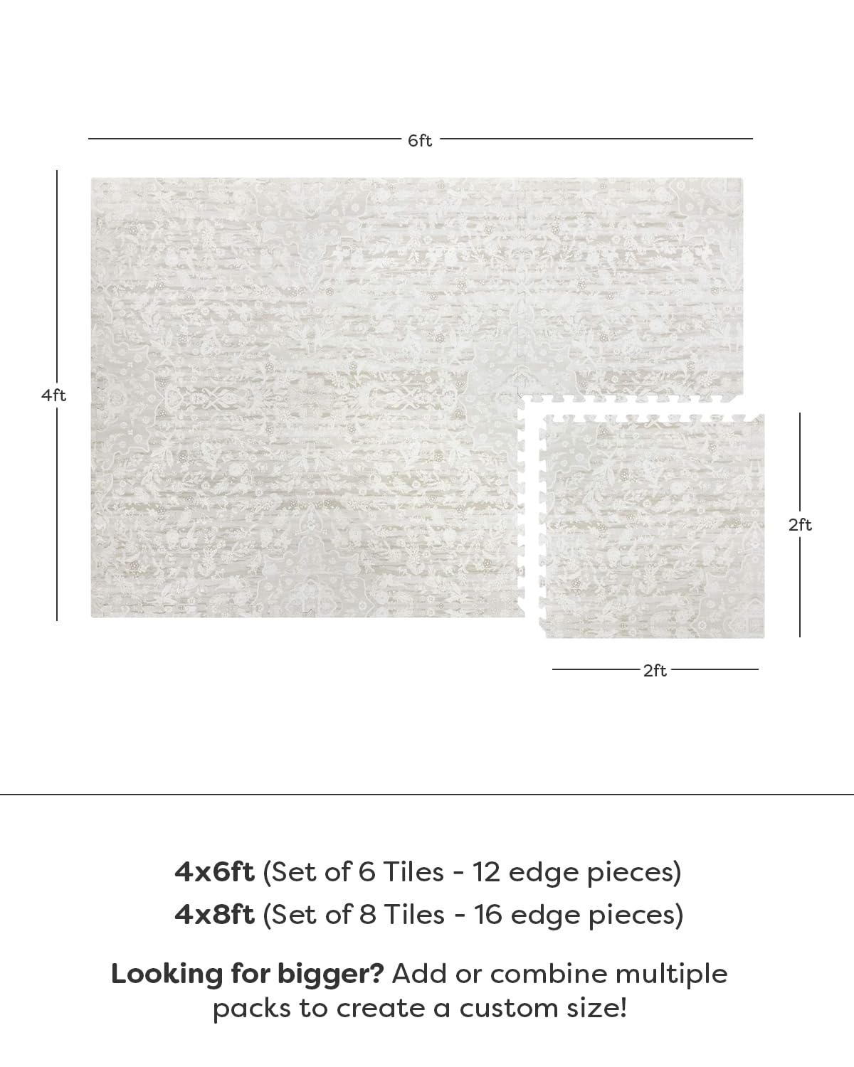 House of Noa Laurel Emile edge piece aligns for seamless rug-like finish.