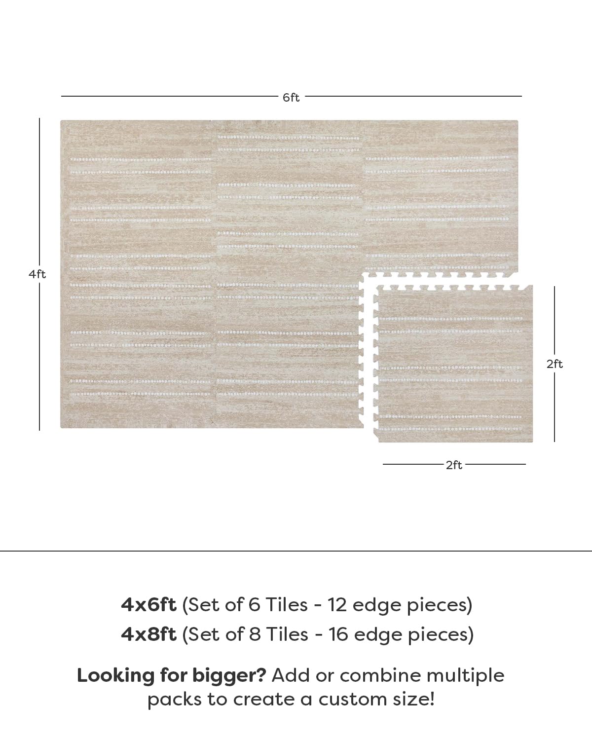 House of Noa toast-aspen edge pieces forming seamless rug border