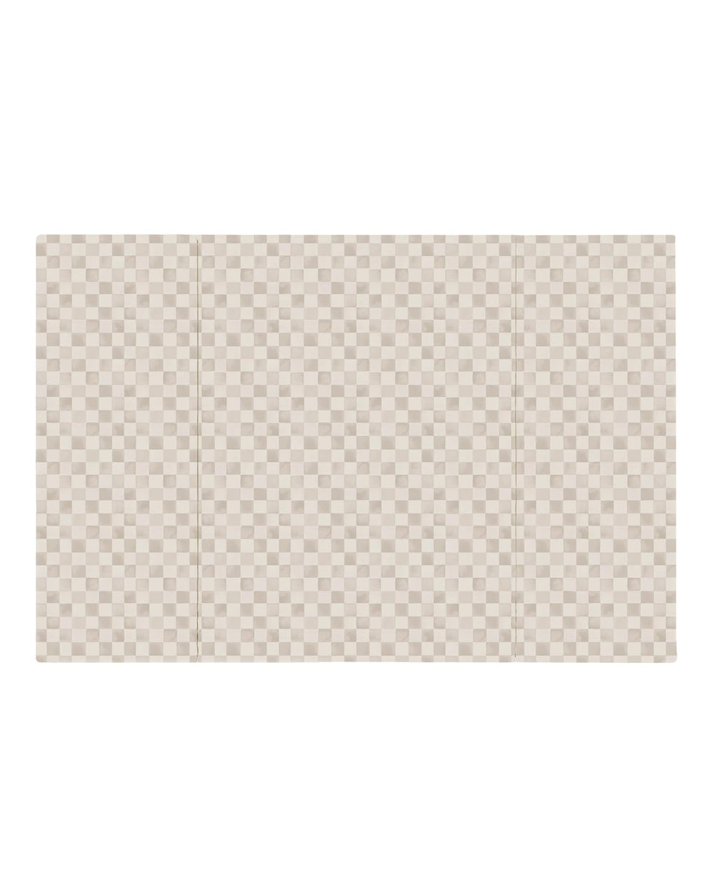 House of Noa foldable baby tumbling mat in checker almond folded for easy storage and soft cushioning.