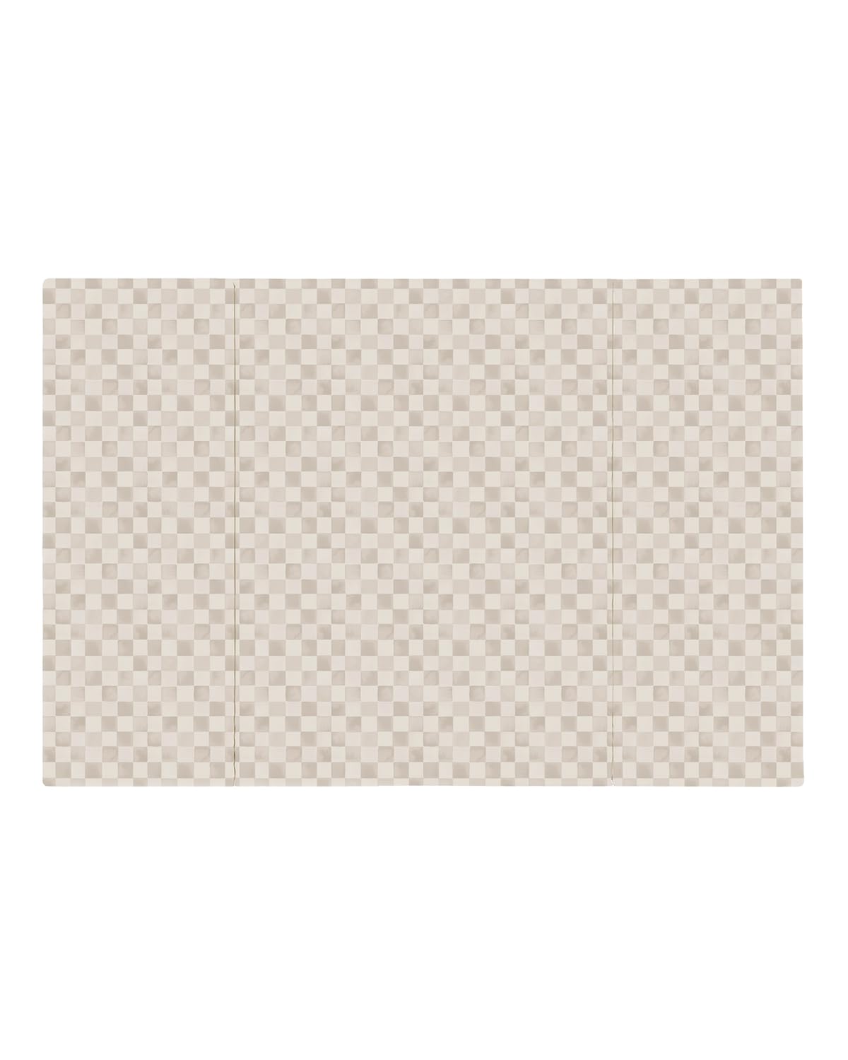 House of Noa foldable baby tumbling mat in checker almond folded for easy storage and soft cushioning.