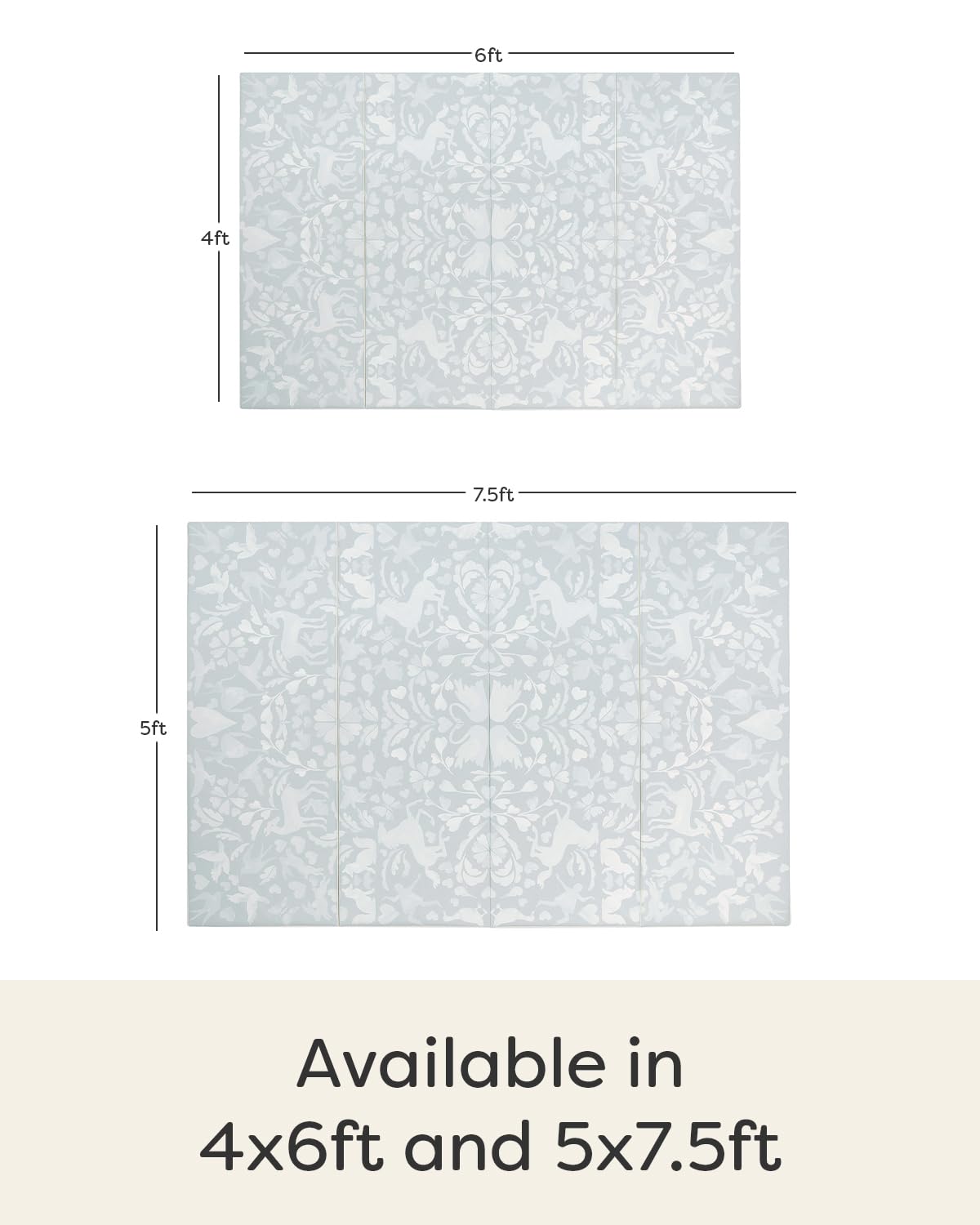 House of Noa foldable tumbling mat hand-illustrated cover adds kid-friendly style.