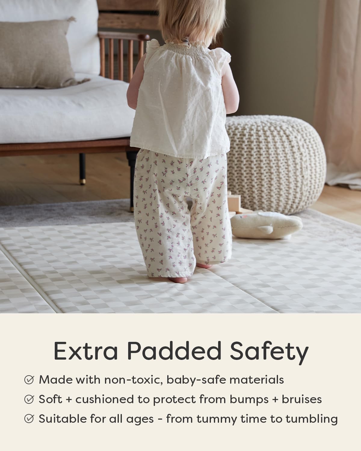 House of Noa folding mechanism in action, compactly folding mat for portable use.