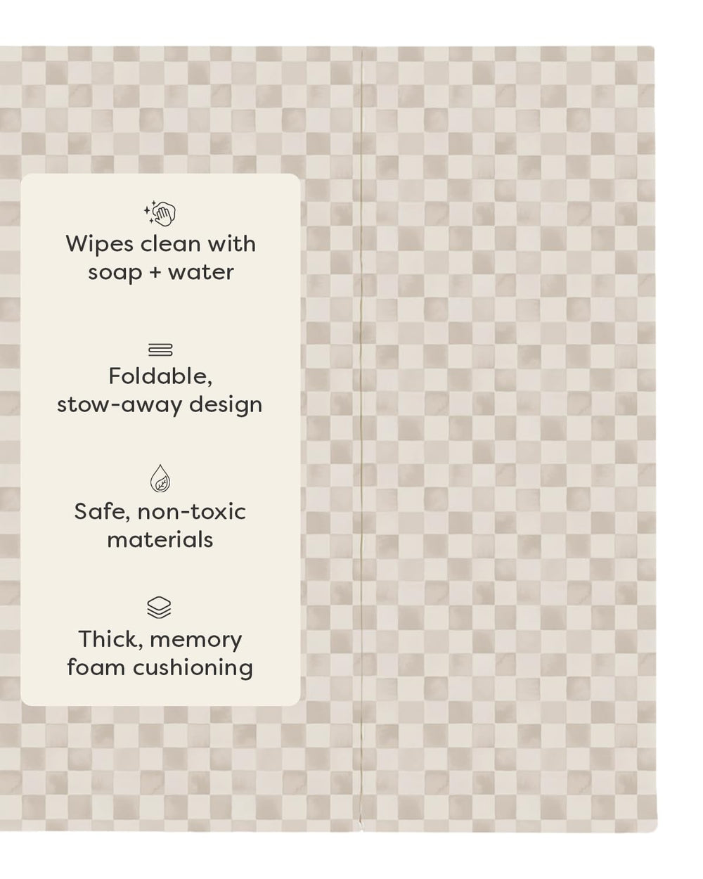 House of Noa wipe-clean cover close-up showing water-resistant, easy-clean surface.