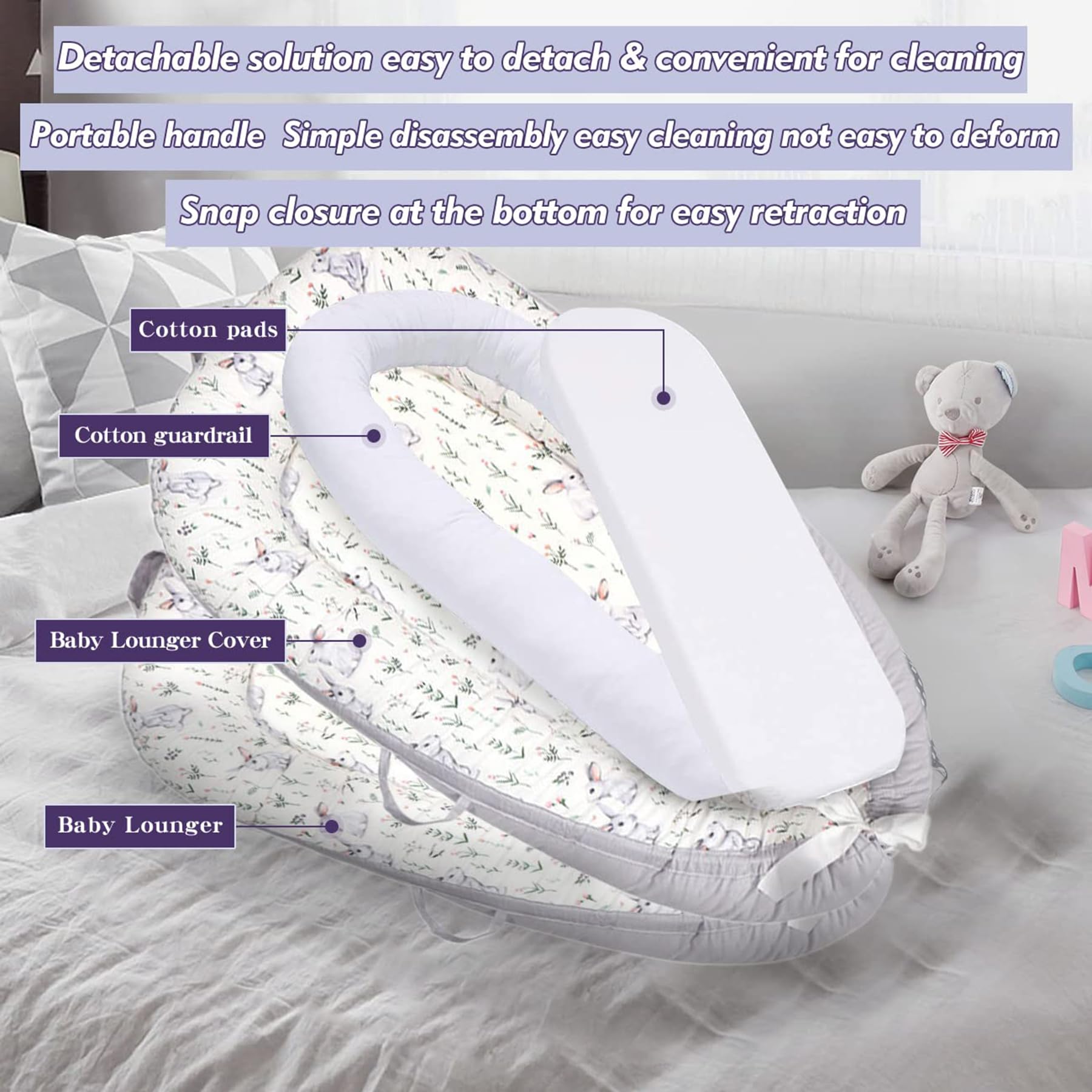 HOUSEYUAN lounger cover is machine-washable for simple care.