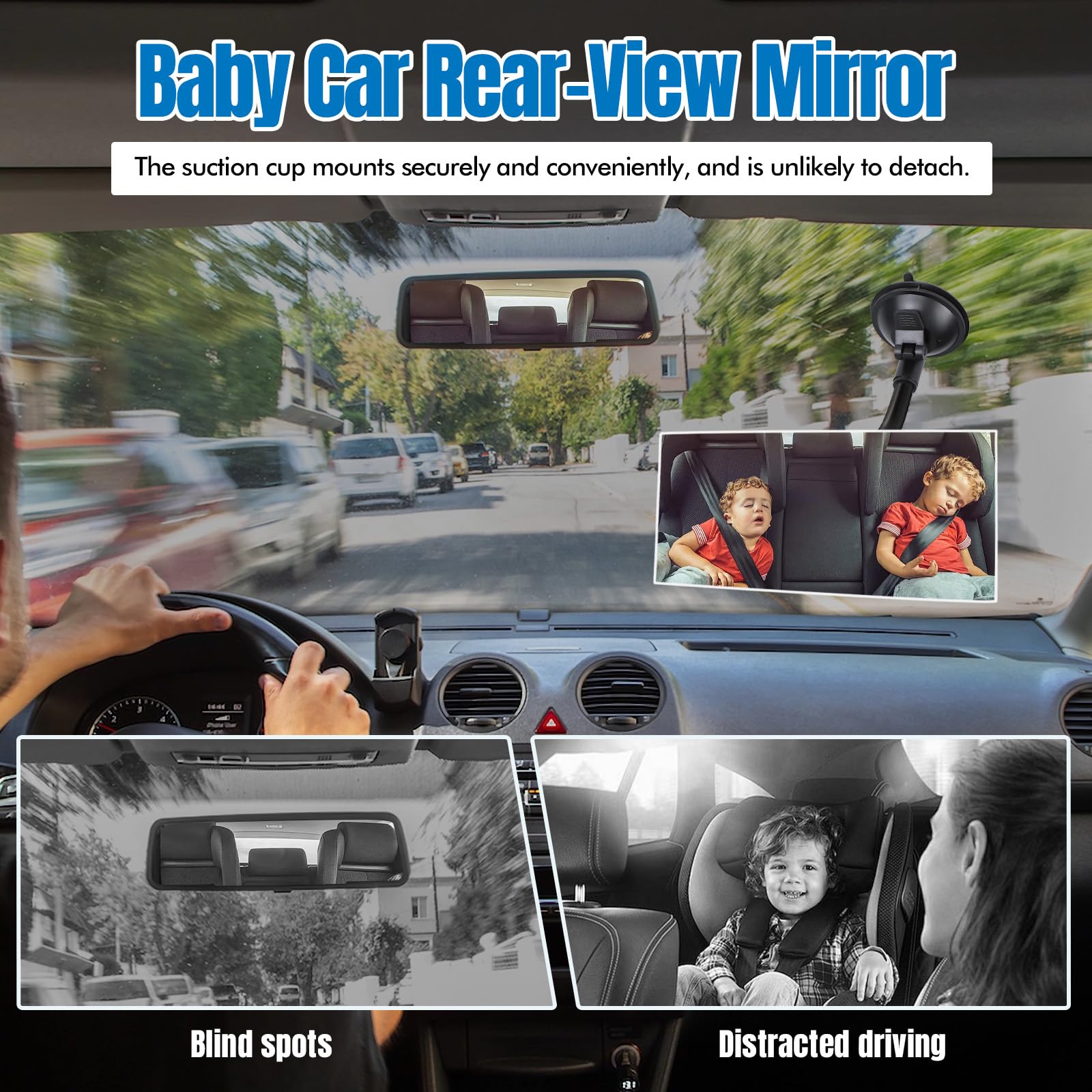 Hovom suction cup baby car mirror durable shell resists wear on long journeys.