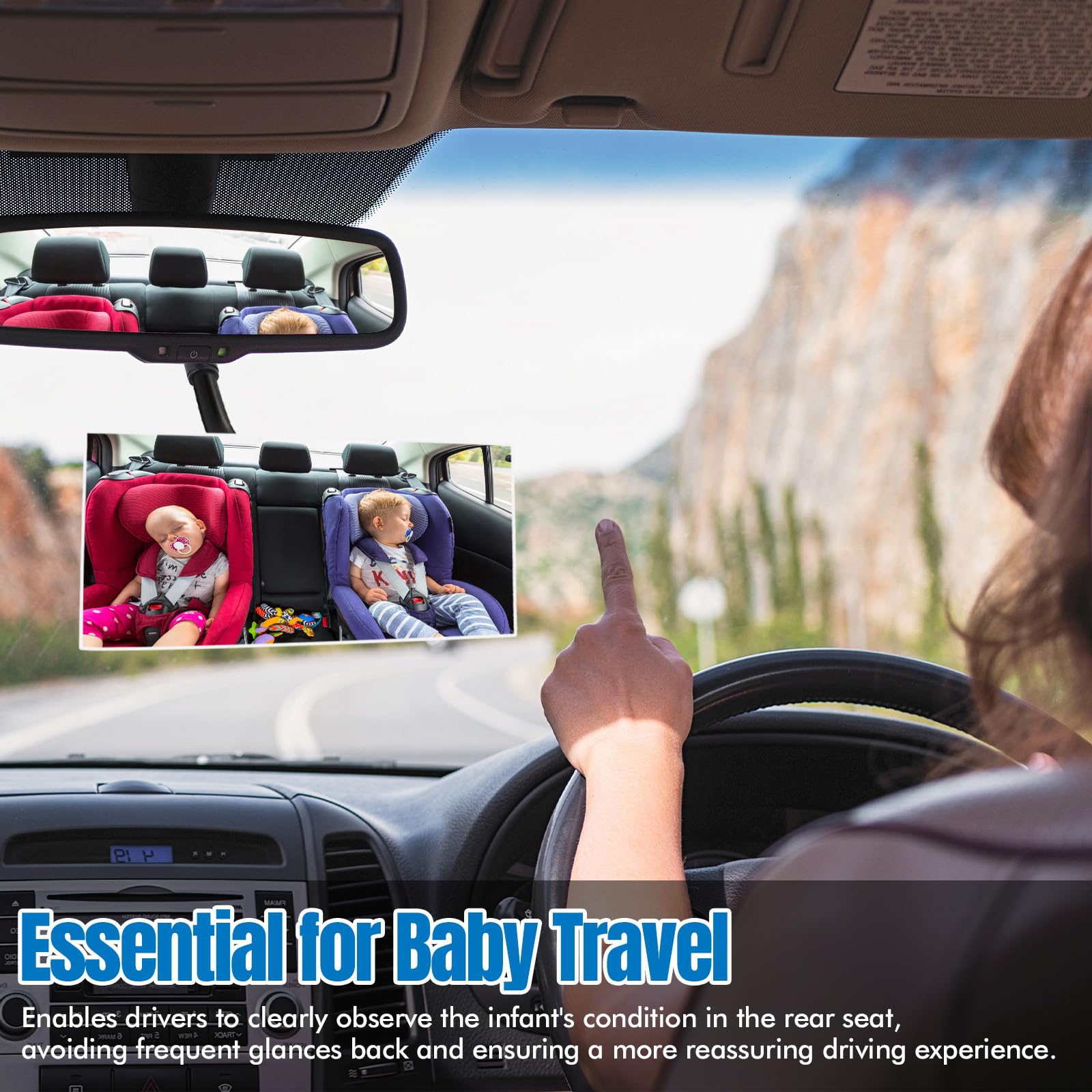 Hovom suction cup baby car mirror hd glass delivers clear, distortion-free rear visibility.