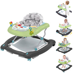Howeemo 5-in-1 foldable baby walker assembled, showcasing versatile setup for growing babies and early mobility.