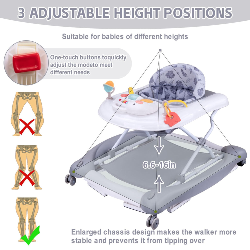 Howeemo folded walker grey stores compactly under furniture for easy transport