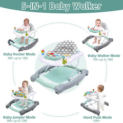 Howeemo 5-in-1 foldable baby walker modes demonstrates versatile learning in one unit
