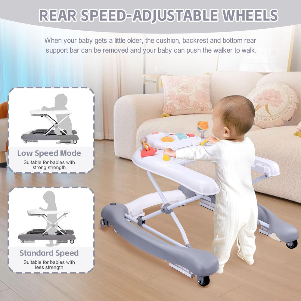 Howeemo baby walker rocker mode grey supports rocking entertainment during playtime