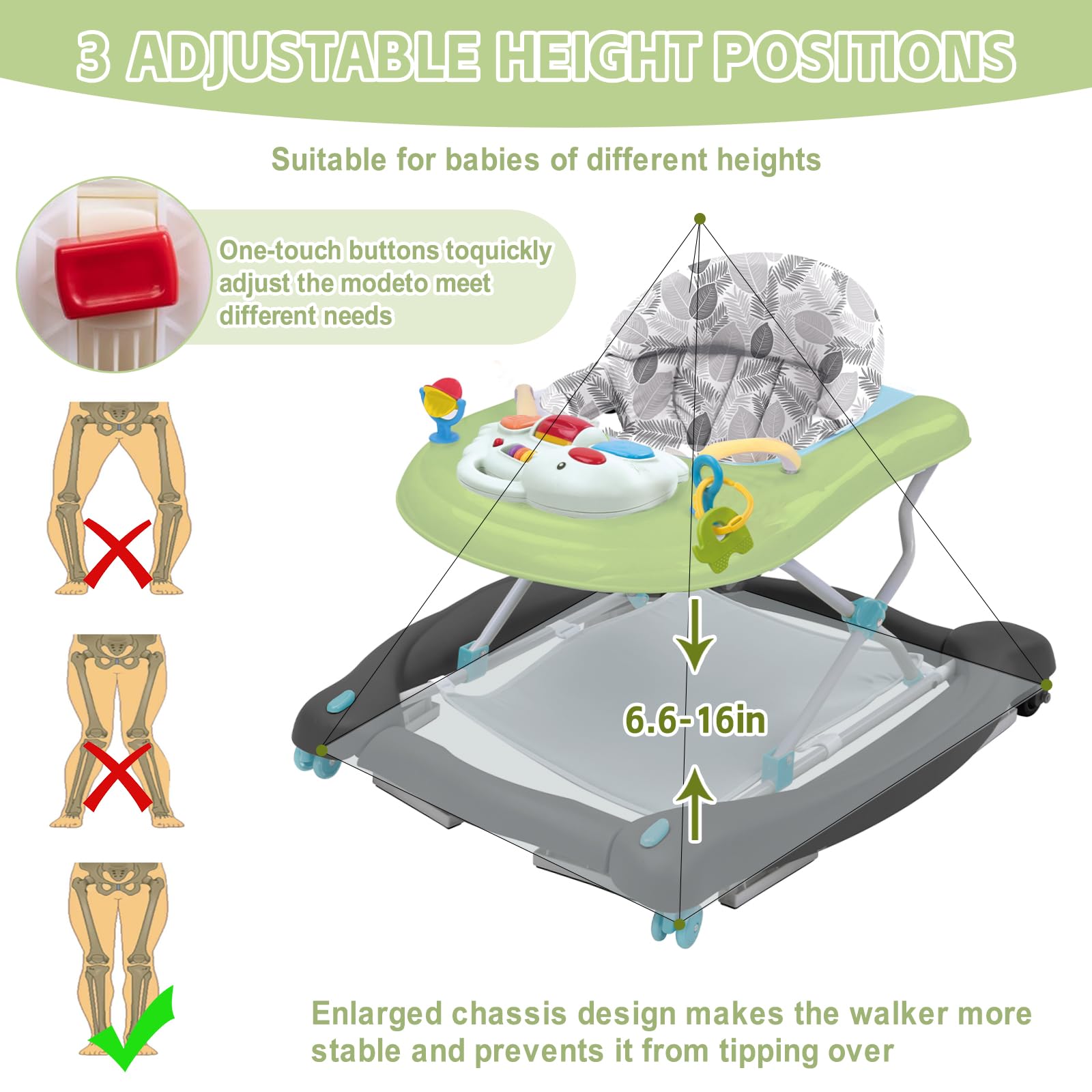 Howeemo baby walker musical toys invite exploration and early learning during playtime.