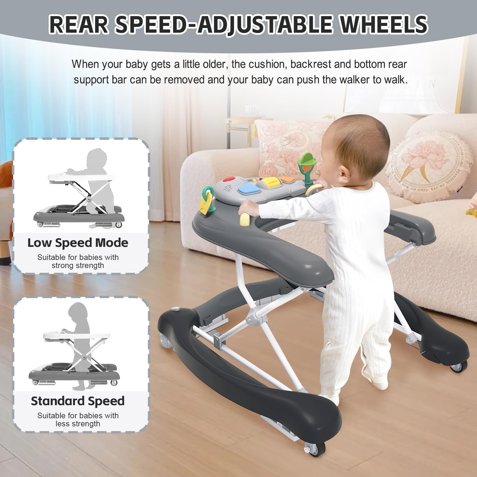 Howeemo dining-table mode with detachable tray for easy feeding moments.