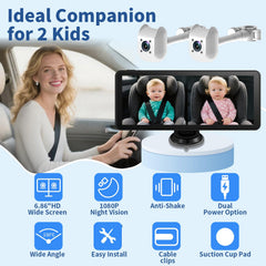 Howison 150 degree wide angle lens minimizes blind spots for easier monitoring.