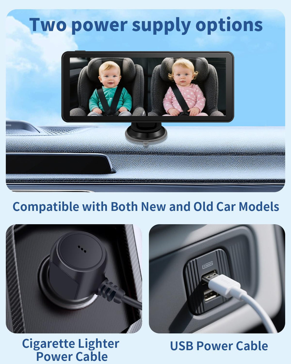 Howison USB and cigarette lighter power options fit most vehicles.