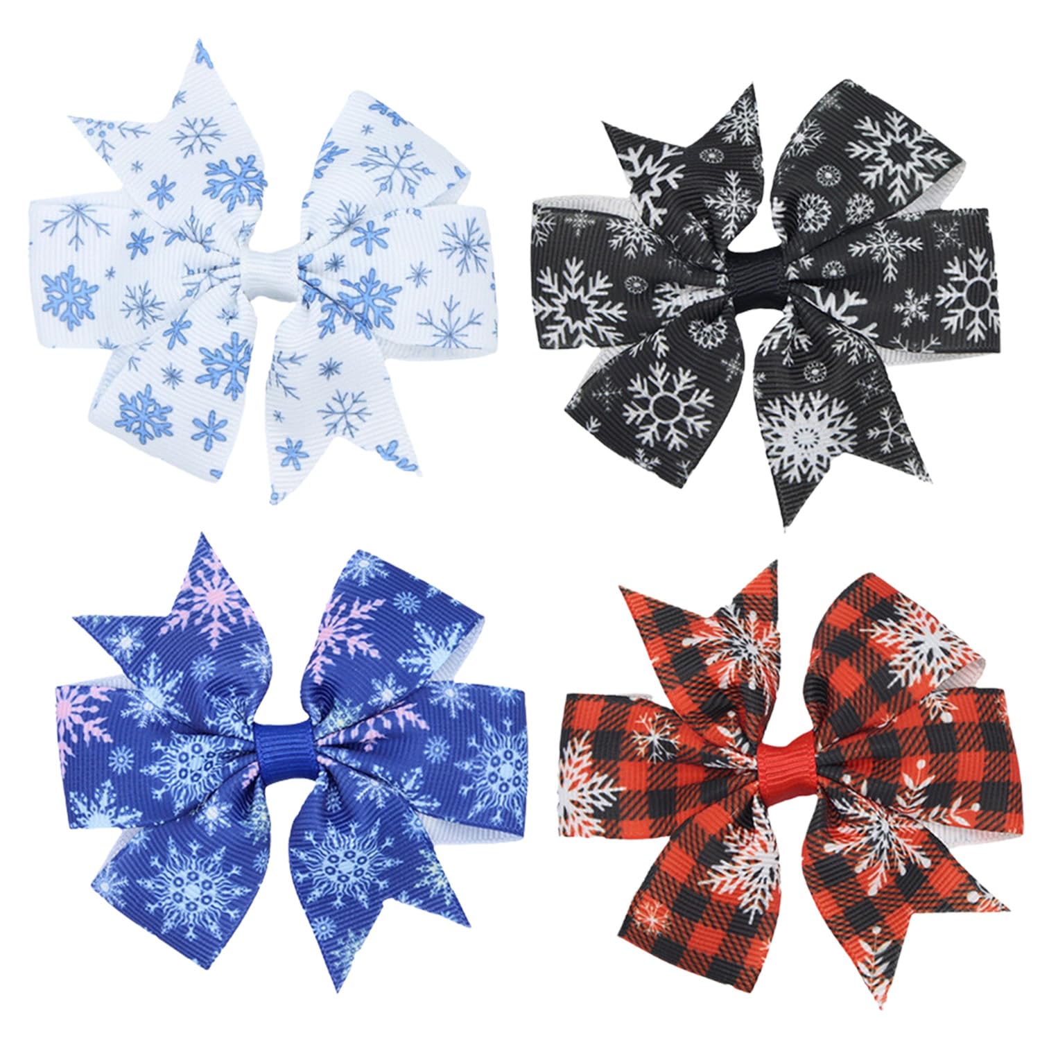HOXIEYA Christmas bow clip 4pcs red and green set securely holds festive hairstyles