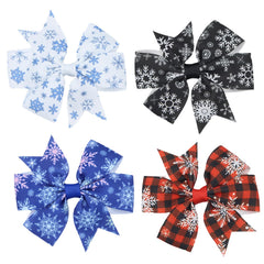 HOXIEYA Christmas bow clip 4pcs red and green set securely holds festive hairstyles
