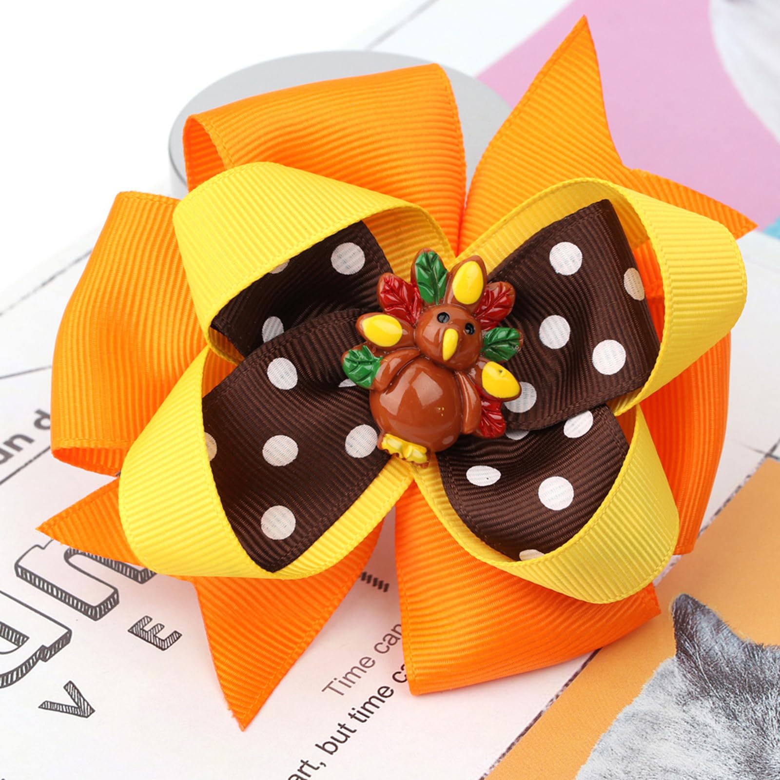 HOXIEYA turkey bow accessory pairs with outfits for celebrations