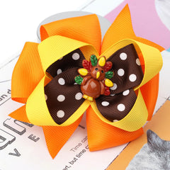 HOXIEYA turkey bow accessory pairs with outfits for celebrations