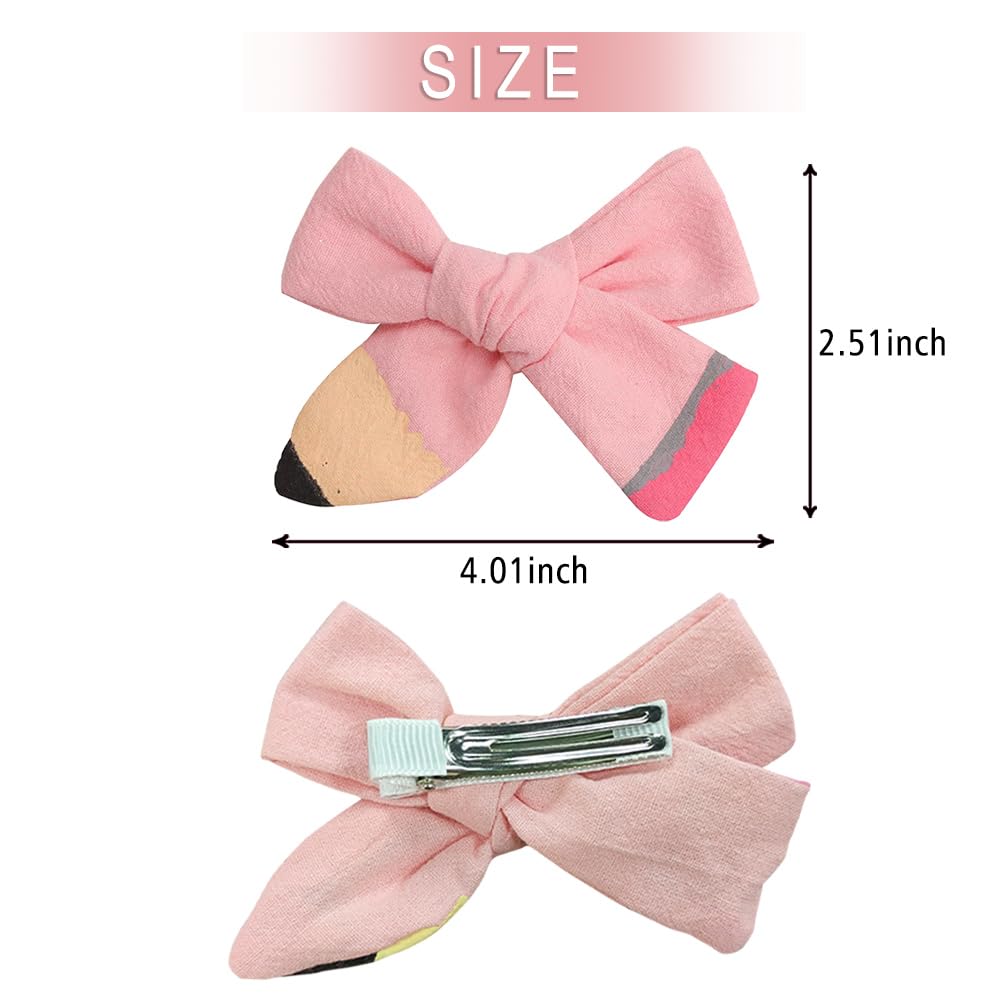 HOXIEYA pencil-bow hairclip pink close-up delicate daily-ready design.