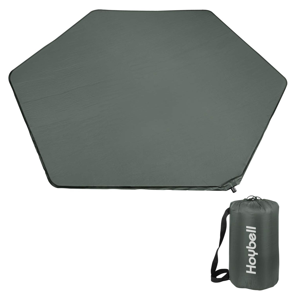 Hoybell hexagon playpen mat self-inflates for quick setup and safe play.