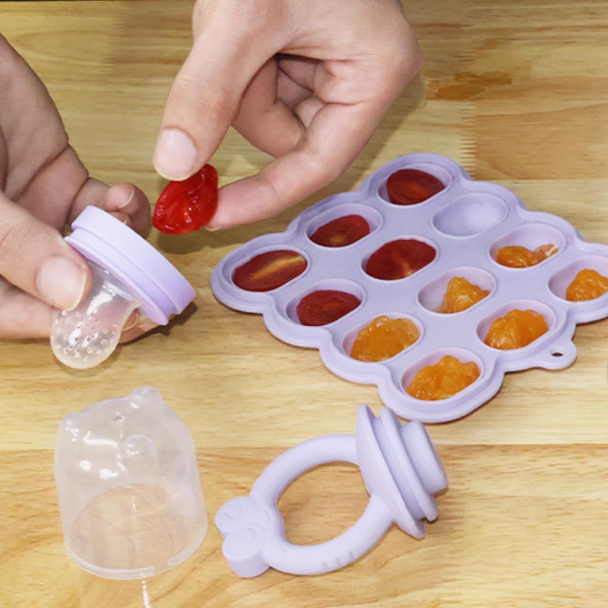 HOYEHOLA clean-and-store kit shows easy washing and organization for busy parents.