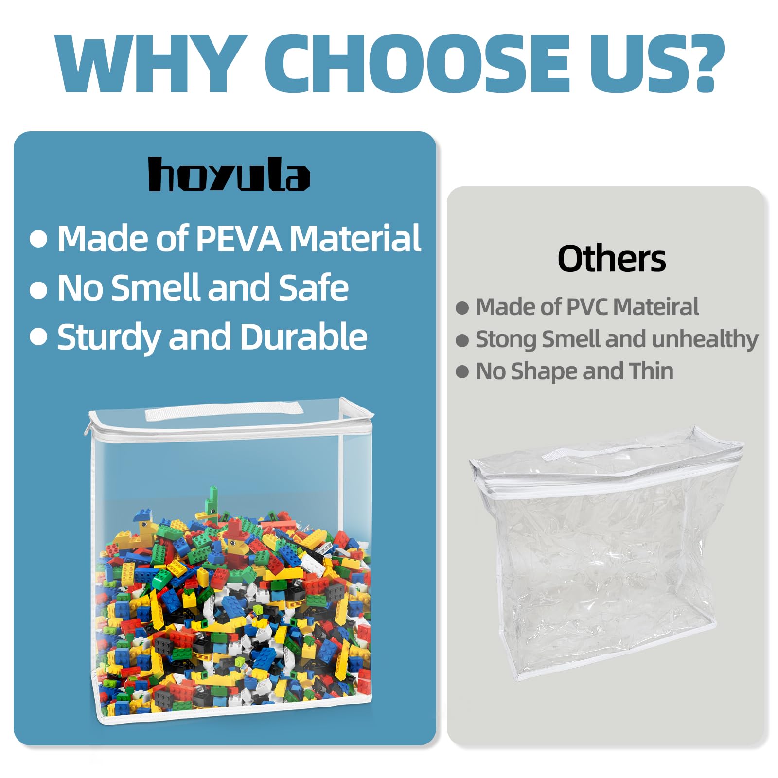 Hoyula clear toy organizer with zipper ideal for blocks and puzzles