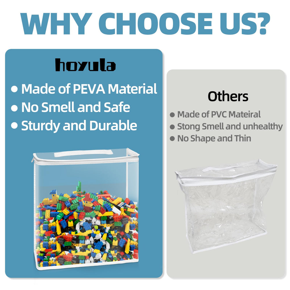 Hoyula clear toy organizer with zipper ideal for blocks and puzzles