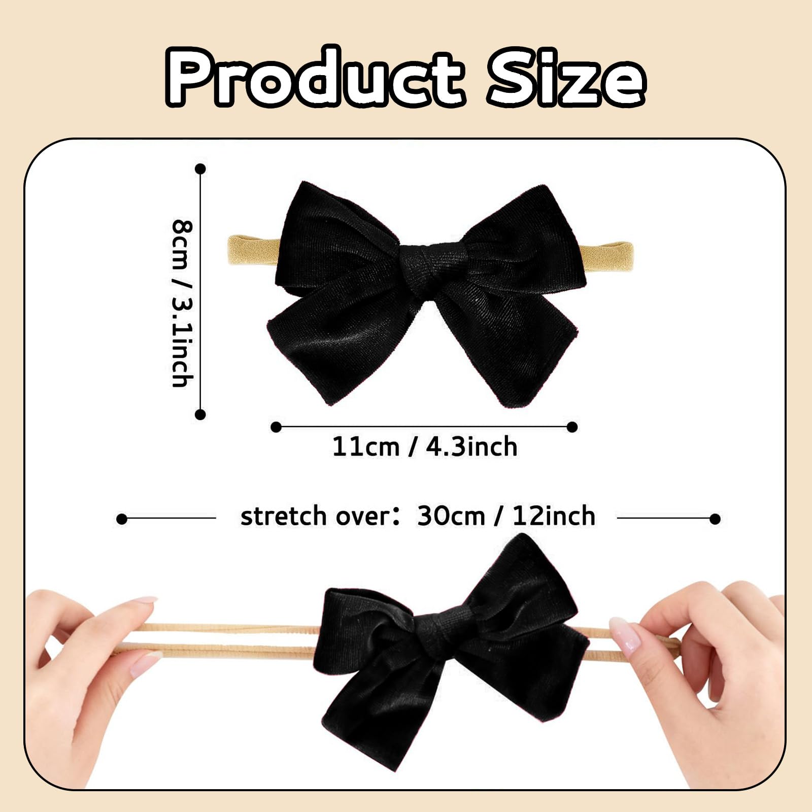 hoyuwak velvet baby bows red - perfect for festive Christmas outfits and photos