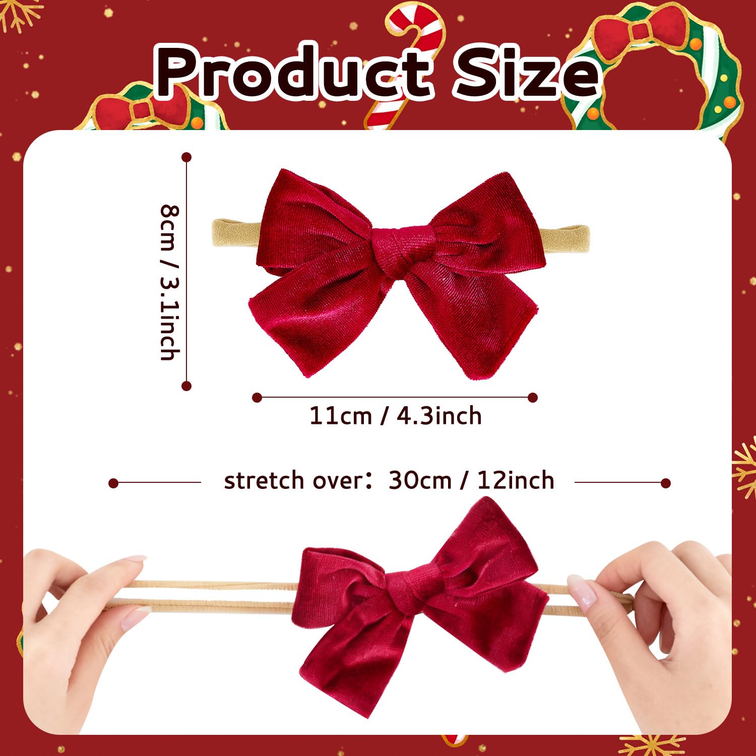 Hoyuwak baby headband nylon elastic, secure and gentle for daily wear.