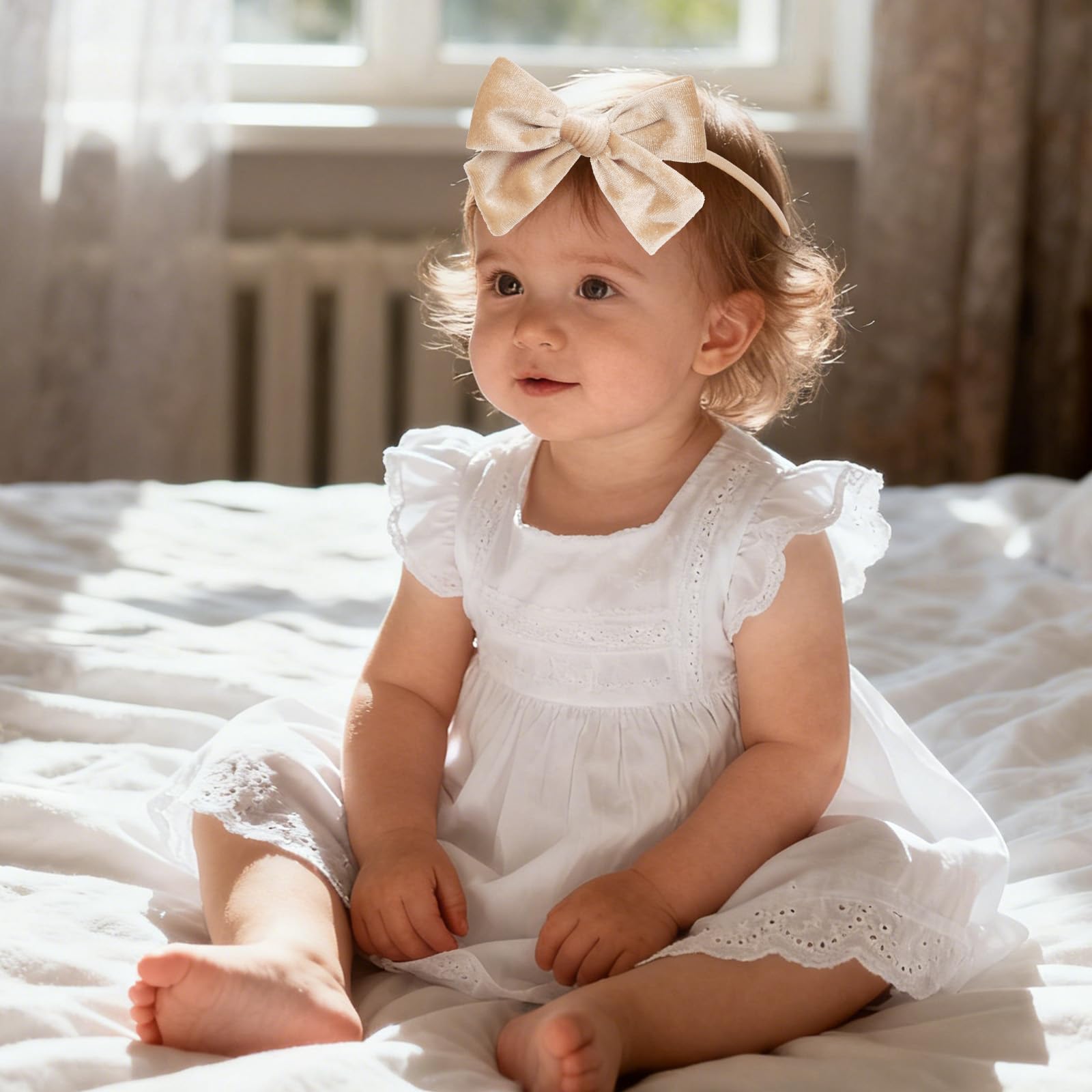 hoyuwak newborn girl Christmas outfit - bows ready for photos and parties